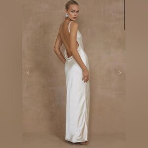 Elegant Backless White Dress